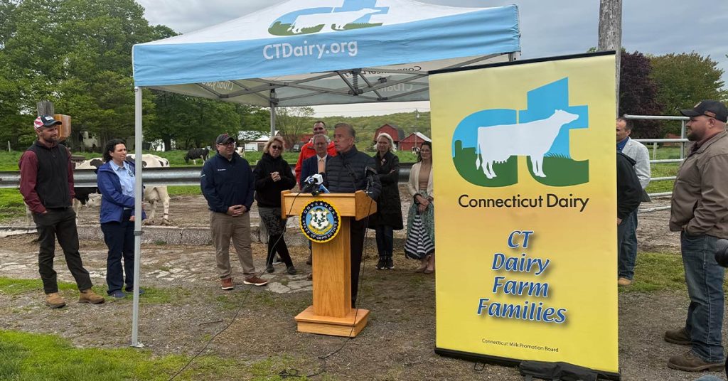 attendees at CT dairy farm bill signing