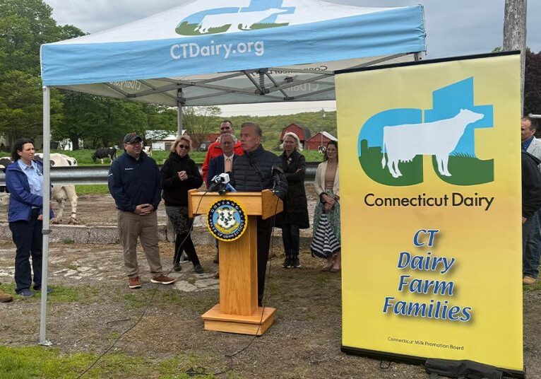 attendees at CT dairy farm bill signing